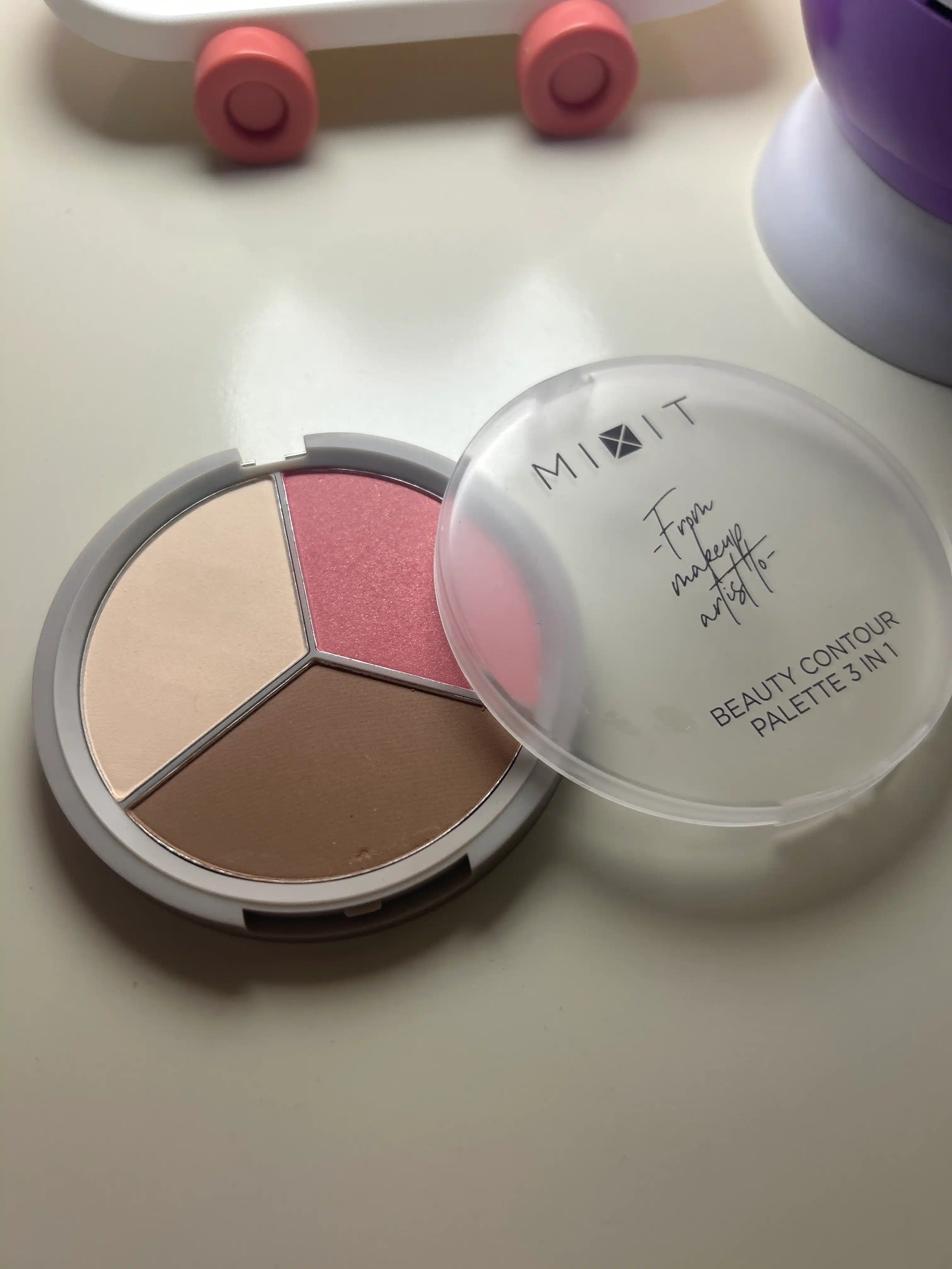 Палетка для скульптурирования лица 3 в 1, 01, 02 — MIXIT Make Up Beauty Palette, 11 г