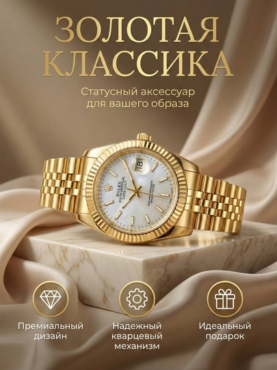 Rolex Часы наручные Кварцевые — SIMORAM-ROLEX-ЗОЛОТ