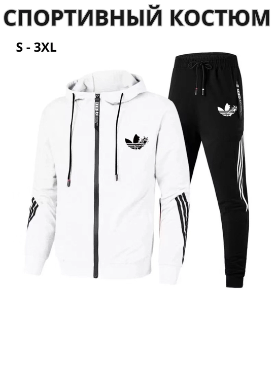 Erkaklar sport kostyumi, ikki qismli, S-3XL o'lchamlari - 