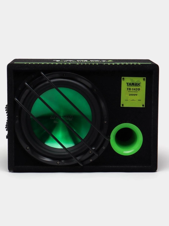 Активный сабвуфер для авто TANBX-1420 PRO, 30 см, 2000 Вт, с кабелями