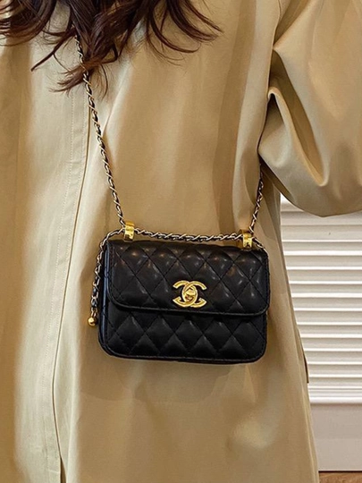 Элегантная женская кожаная сумка через плечо — дизайн Chanel — STYLEHU-SUMKACHANEL-ЧЕРН