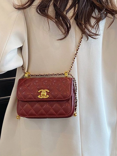 Элегантная женская кожаная сумка через плечо — дизайн Chanel — STYLEHU-SUMKACHANEL-КРАСН