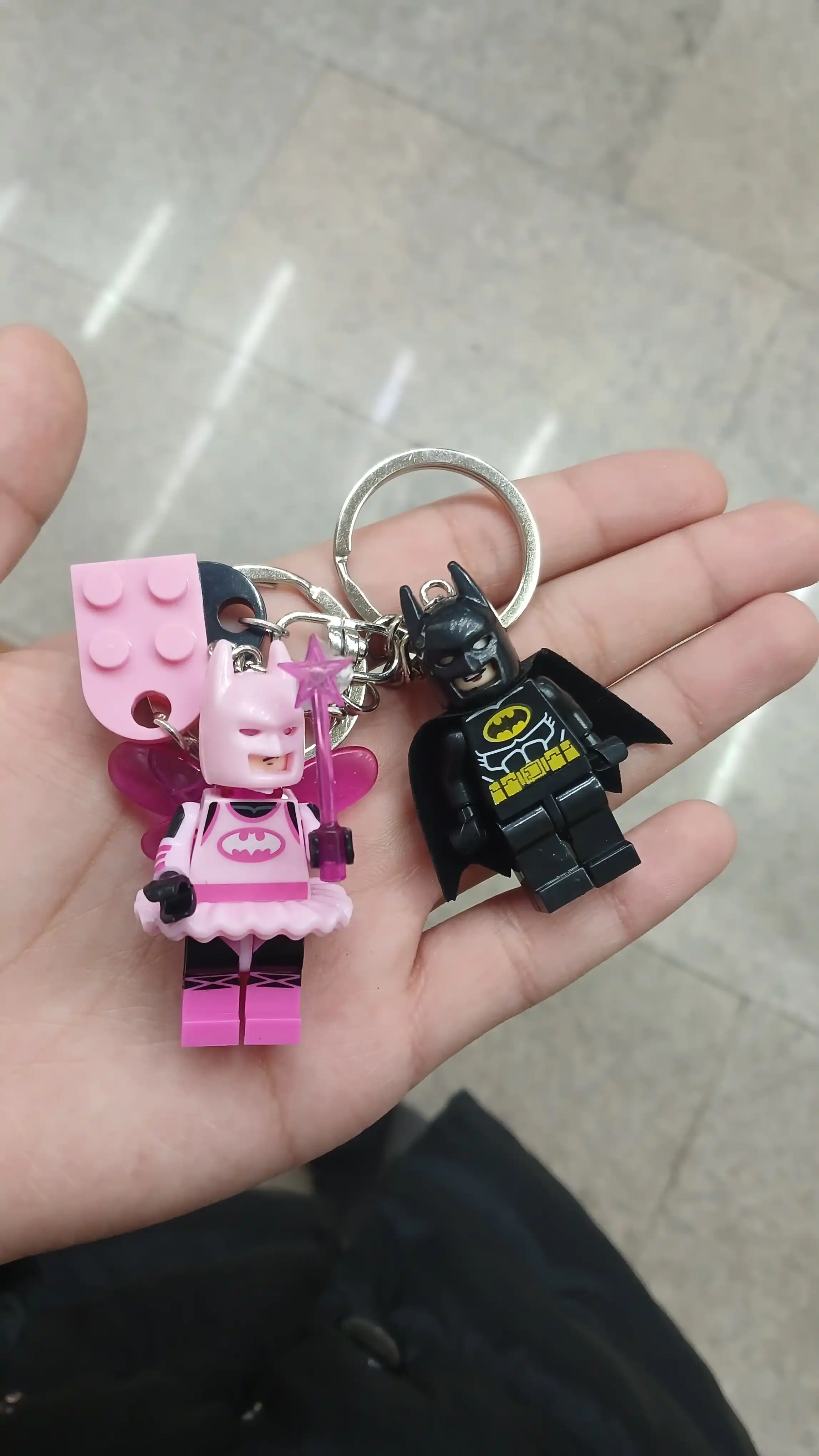 Парные брелоки в стиле Lego "Бэтмен", для ключей и сумок, 2 шт
