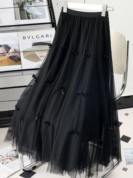 Ayollar va qizlar uchun yubkalar, uzun, bantikli va gafli modelda, uzunligi 110sm - 