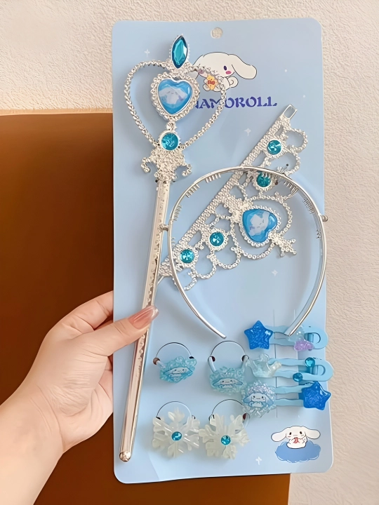 Qizlar uchun Elza to‘plami, toj, sehrli tayoqcha, rezinka, qisqichlar. Elsa - 