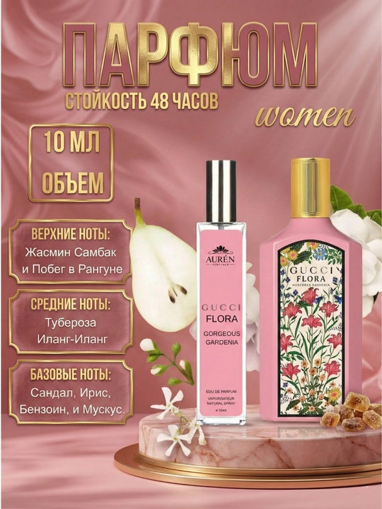 Набор духов для женщин Gucci Flora, Miss Dior, Devil's Intrigue, Libre, Lost Cherry, 6 в 1