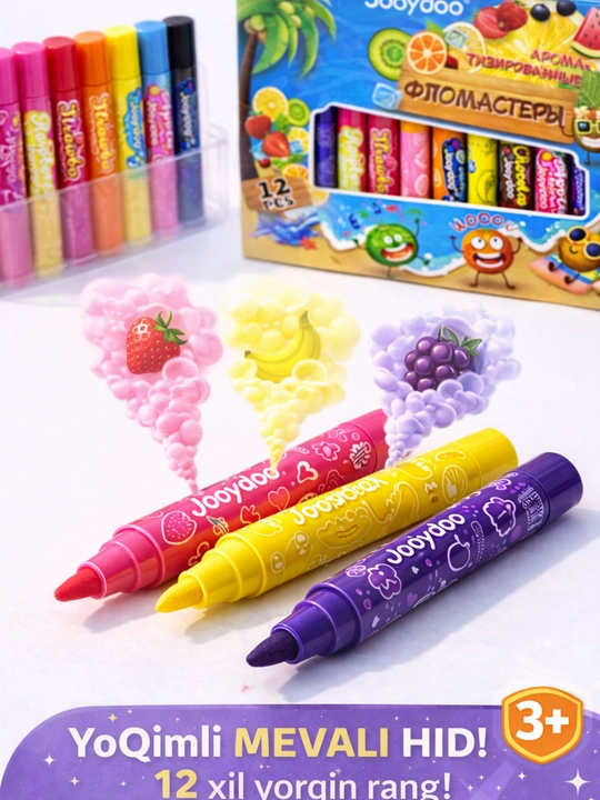 Jooydoo aromatli flomasterlar 12 dona (scented markers)