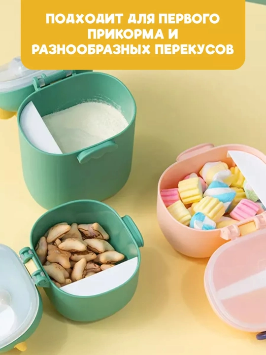 Контейнер для детской смеси с ложкой, герметичная емкость для хранения детского питания