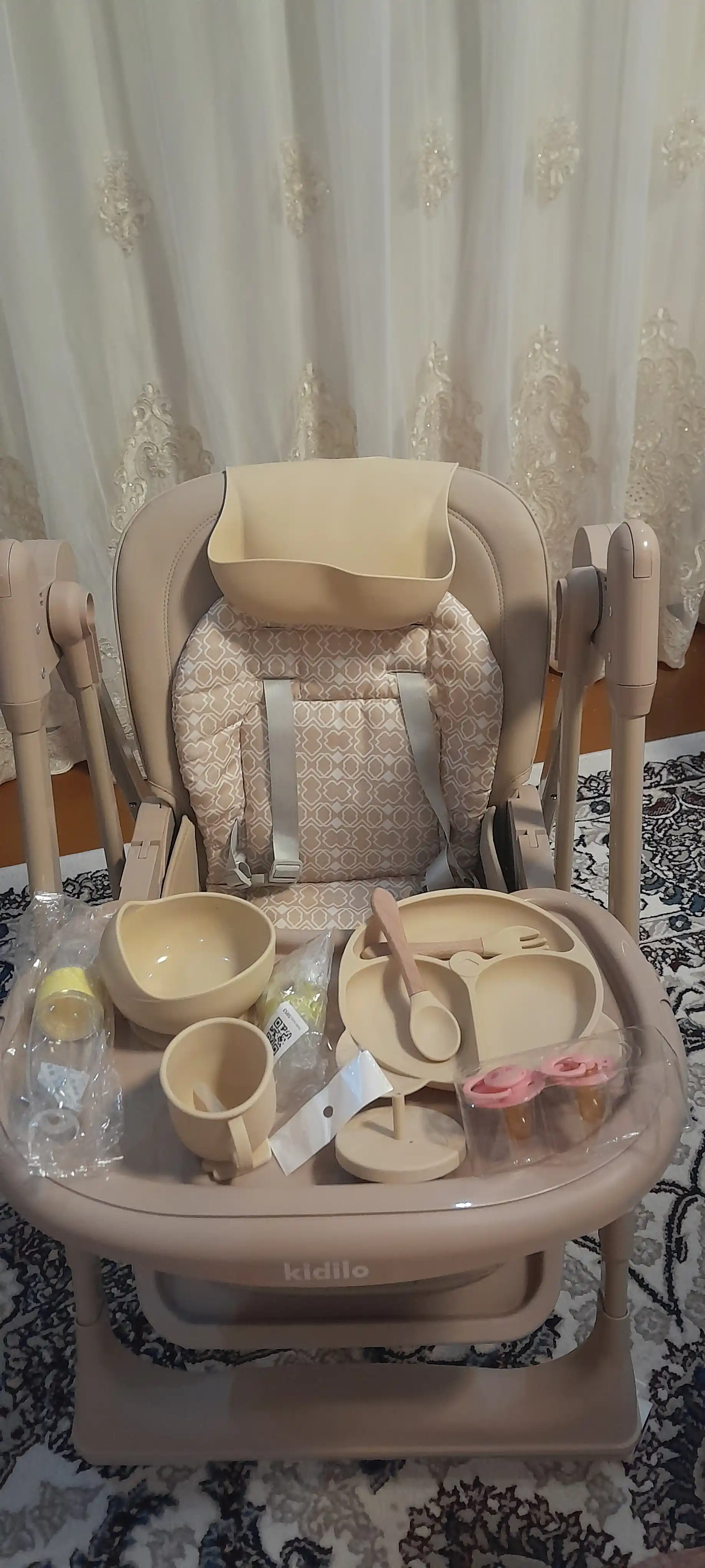 Детский стульчик для кормления + качели для детей Kidilo, 3 в 1, стульчик для детей