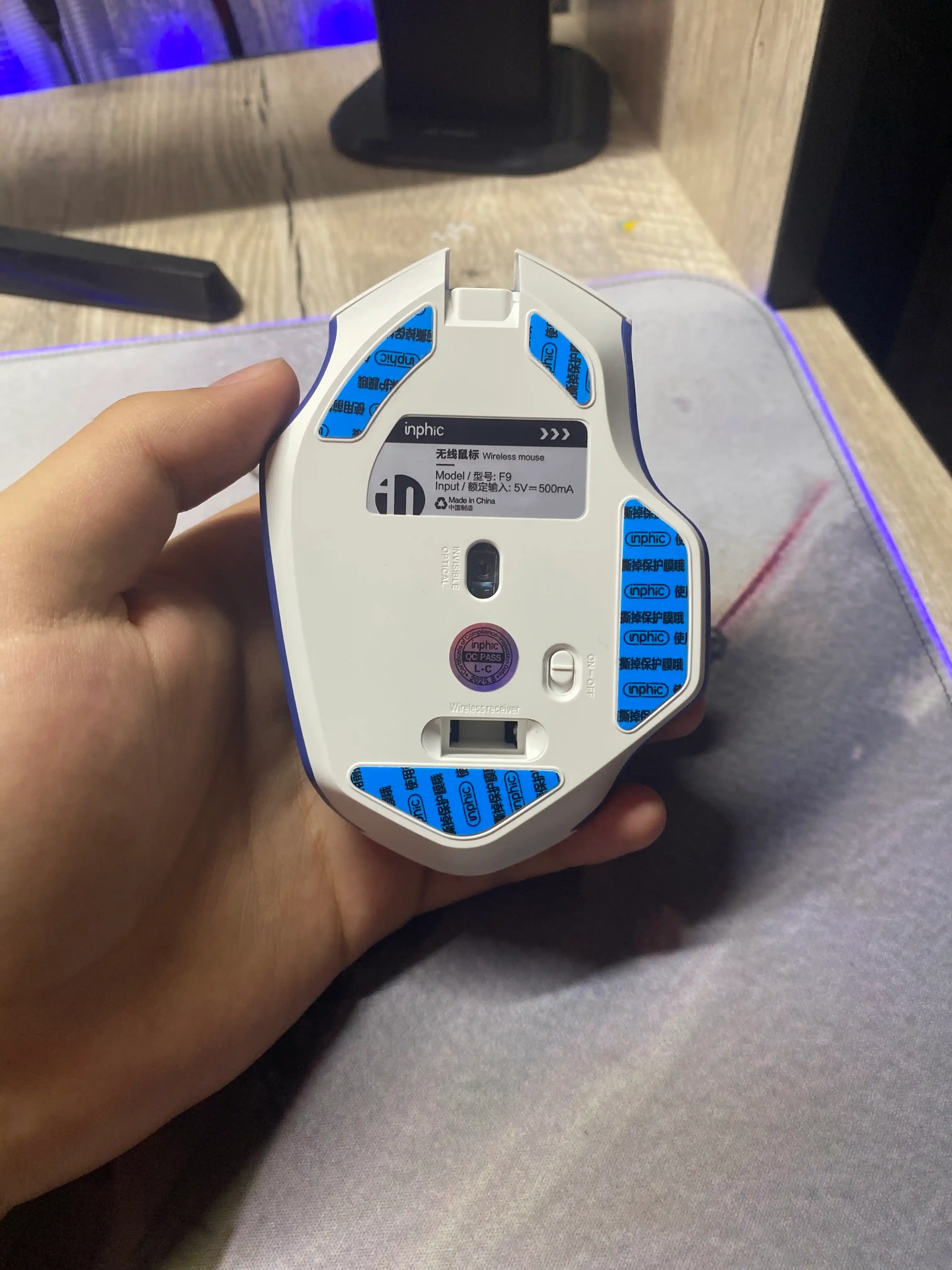 Simsiz o'yin sichqonchasi Inphic series, kibersport uchun, ovozsiz mishka