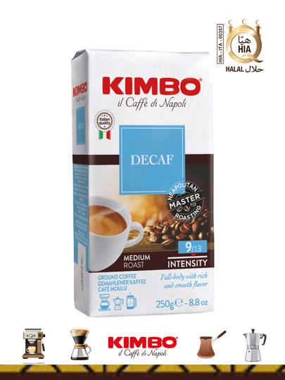 Кофе молотый КИМБО ДЕКАФ без кофеина, 250 г — KIMBOUZ-GRNDD