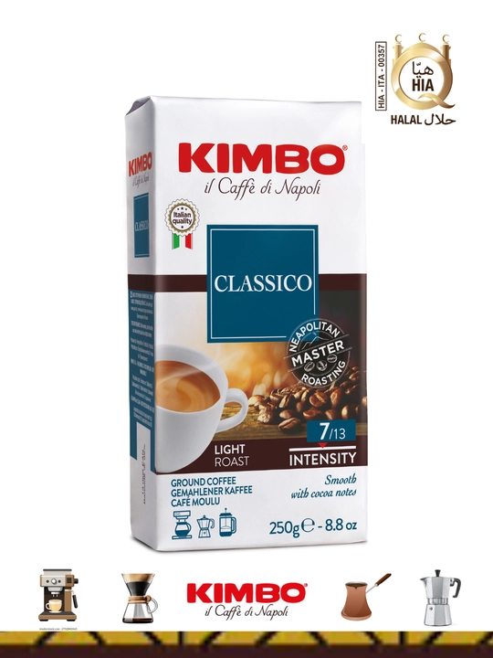 Кофе молотый Kimbo Classico, 250 гр в мягкой упаковке, легкий - 