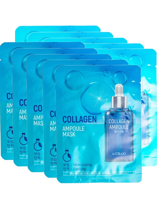 Dr.CELLIO Korea - yuz uchun matoli niqob, niqob, kollagen, namlovchi, 25 ml