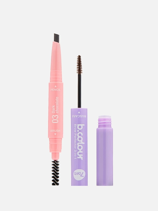 Карандаш для бровей коричневый гель для бровей щеточка 3в1 Brow Perfector тон 02, 03
