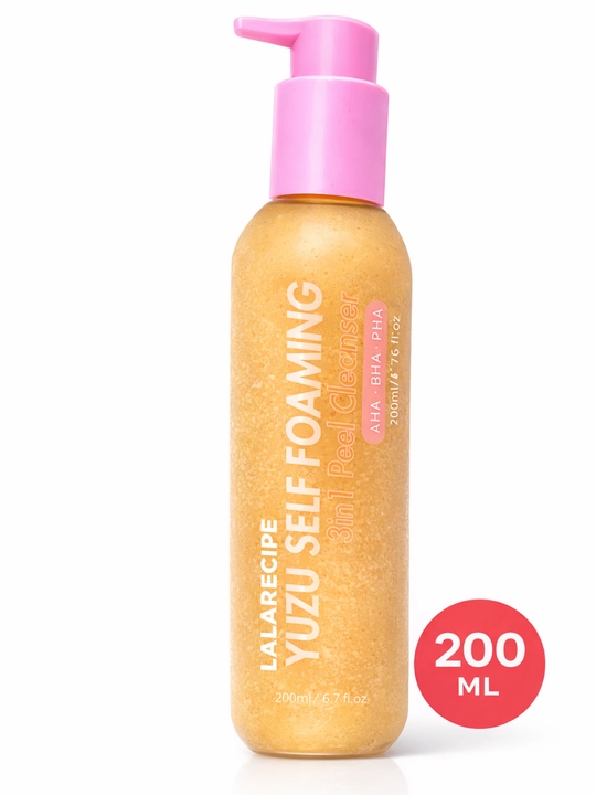 LALARECIPE Yuzu — yuz uchun ko‘pik-penka 3-in-1, AHA BHA PHA, 200 ml