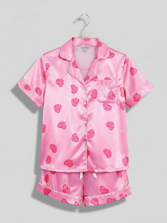 Ayollar pijamasi, yozgi, shortik bilan, ayollar uchun atlas pijama - EllyFashion
