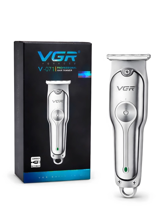 Триммер VGR V-085 профессиональный 4 расчёски USB точная стрижка серебристый