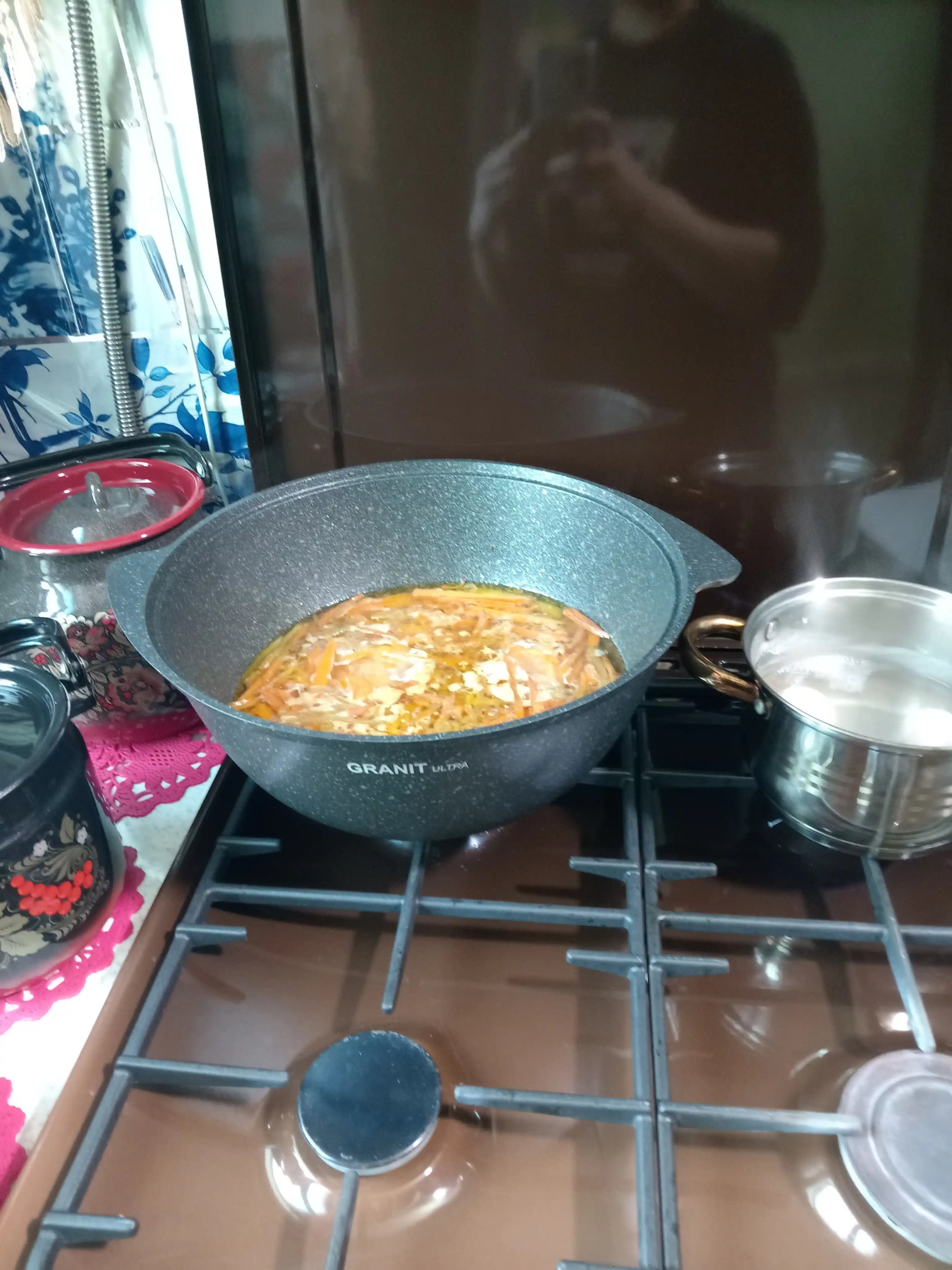 Казан для плова Kukmara, со стеклянной и не стеклянной крышкой, Granit Ultra 
