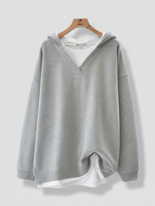 Женский свитшот с капюшоном большие размеры - EllyFashion