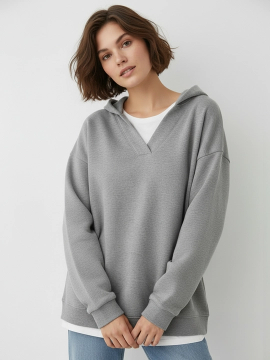 Женский свитшот с капюшоном большие размеры - EllyFashion