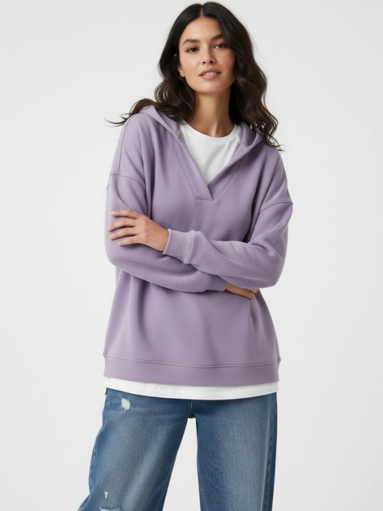 Женский свитшот с капюшоном большие размеры - EllyFashion