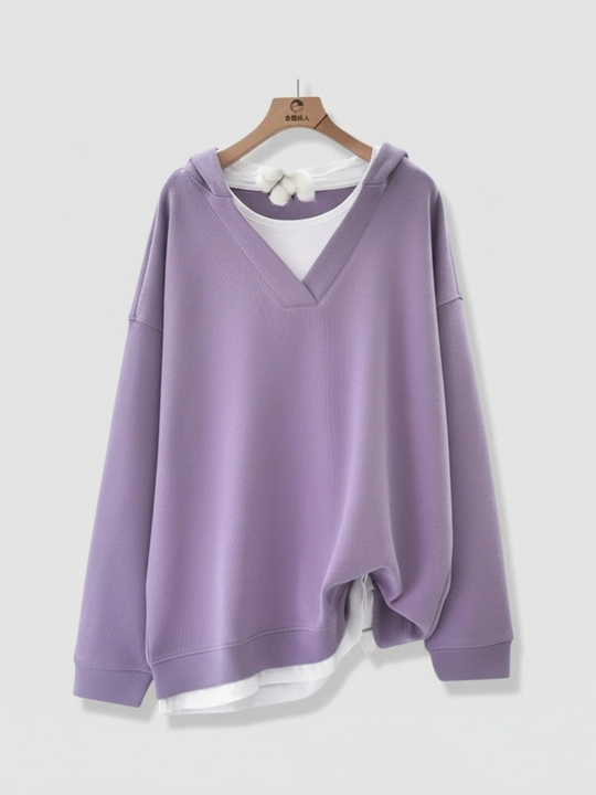 Женский свитшот с капюшоном большие размеры - EllyFashion