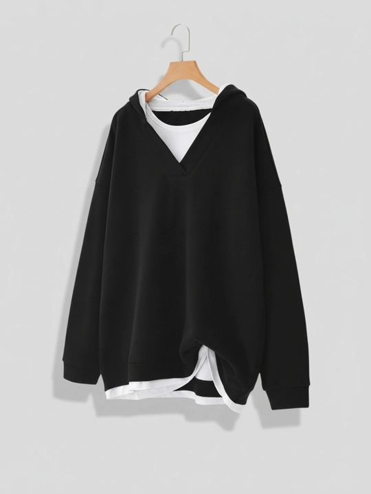 Женский свитшот с капюшоном большие размеры - EllyFashion