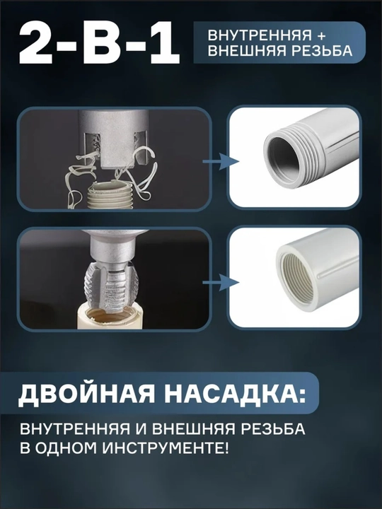 Насадка на шрупаверт, для нарезки резьбы, сверло, для пластиковых труб