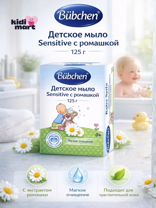 Bubchen Sensitive bolalar sovuni romashka bilan, 125 gr - 