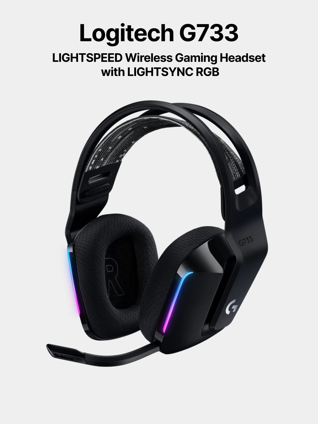 Logitech G733 Беспроводная игровая гарнитура LIGHTSPEED с RGB-подсветкой LIGHTSYNC - 
