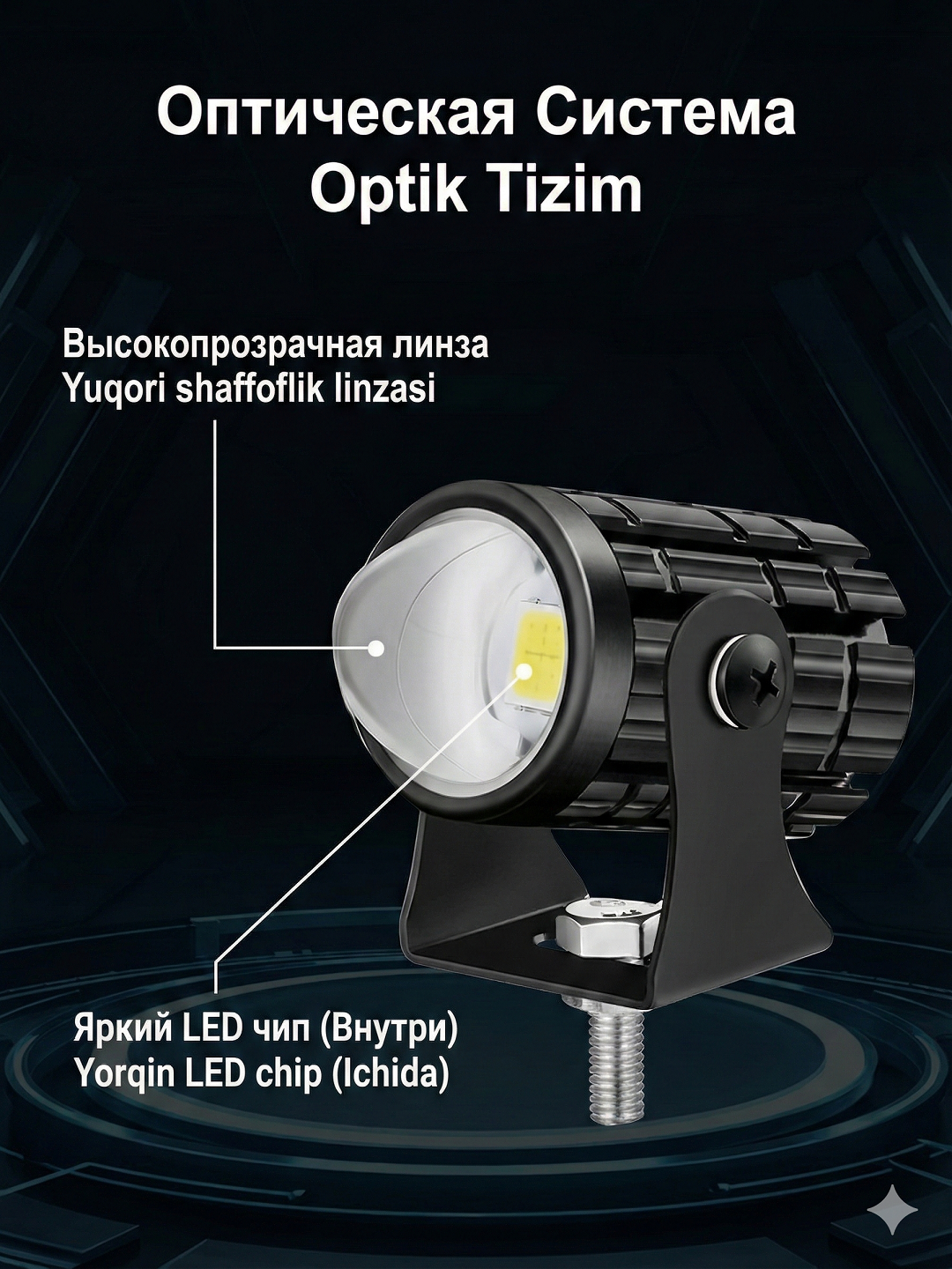 Дополнительная LED фара для мотоцикла, яркий свет, универсальное крепление