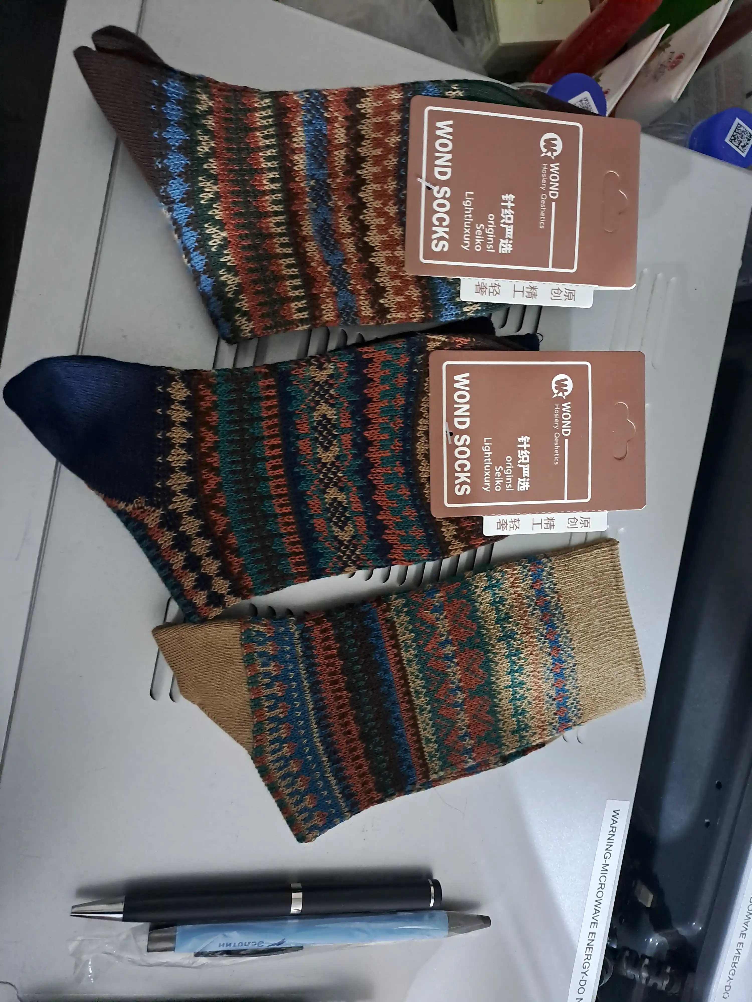 Etnik retro uslubidagi ayollar paypoqlari namlikni yutuvchi, paxta paypoqlari, 3-5 juft