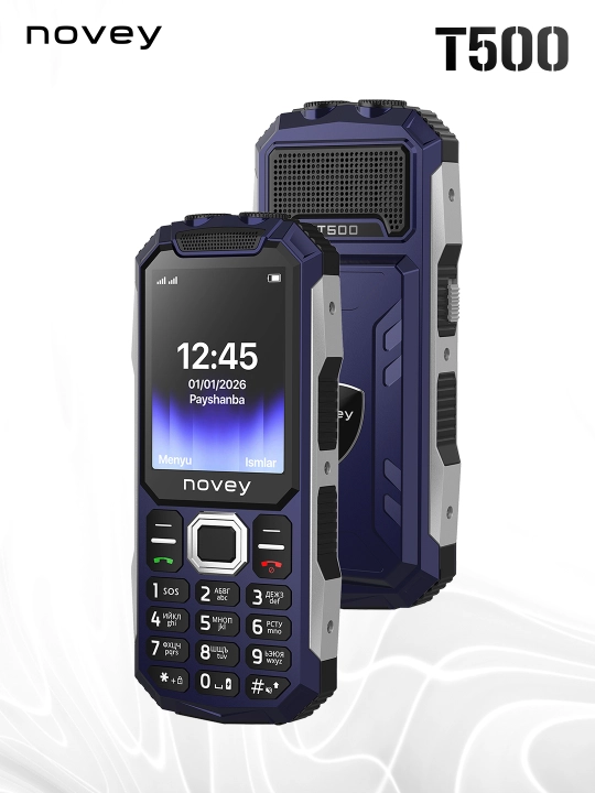 Knopkali telefon Novey T500 TANK, katta batareya 5000mAh - 