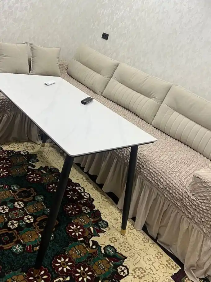 Чехол для дивана уголка из ткани вафельного переплетения