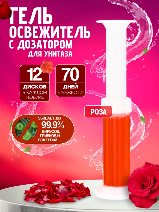 Unitaz uchun gel shprits, dezinfeksiya qiluvchi tozalovchi, yoqimli hidli - 
