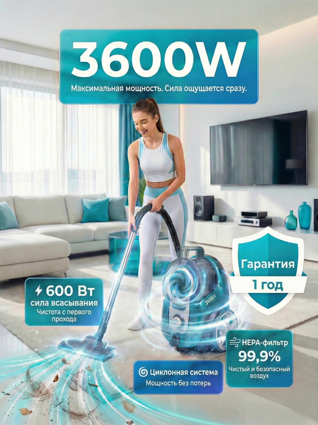 Пылесос для дома Samsung, мощный 3600W, с контейнером, телескопической трубой, HEPA фильтр за 1129000 сум со скидкой 44%. Uzum Market