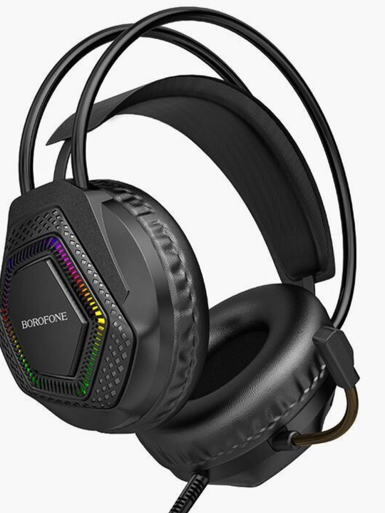 Mikrofonli, RGB LED, kompyuter va telefon uchun Borofone BO105 o‘yin quloqchinlari