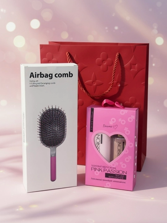 Sovg‘a to‘plami “Pink Passion & Airbag Comb” ayollar va qizlar uchun
