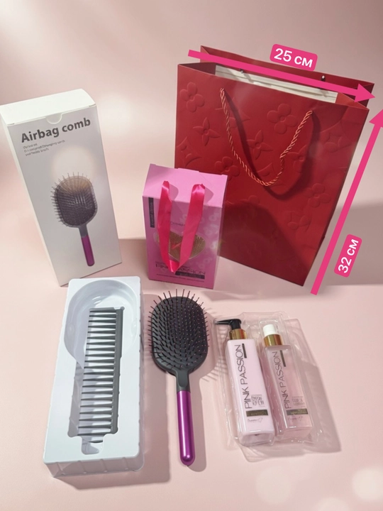 Sovg‘a to‘plami “Pink Passion & Airbag Comb” ayollar va qizlar uchun