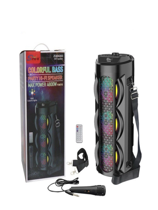 Bluetooth караоке-колонка с микрофоном, RGB-подсветкой, 40 см