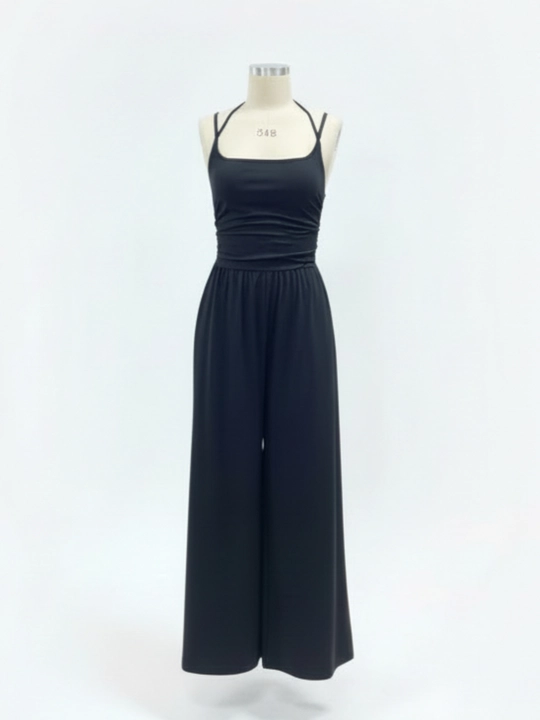 Костюм женский с брюками и футболкой, комбинезон на лямках EllyFashion