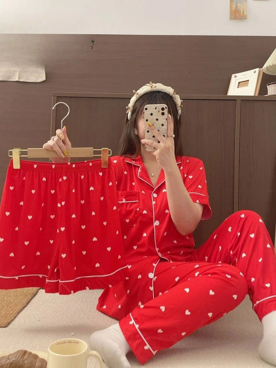Ayollar va qizlar uchun 3 tasi 1 da pijama - 