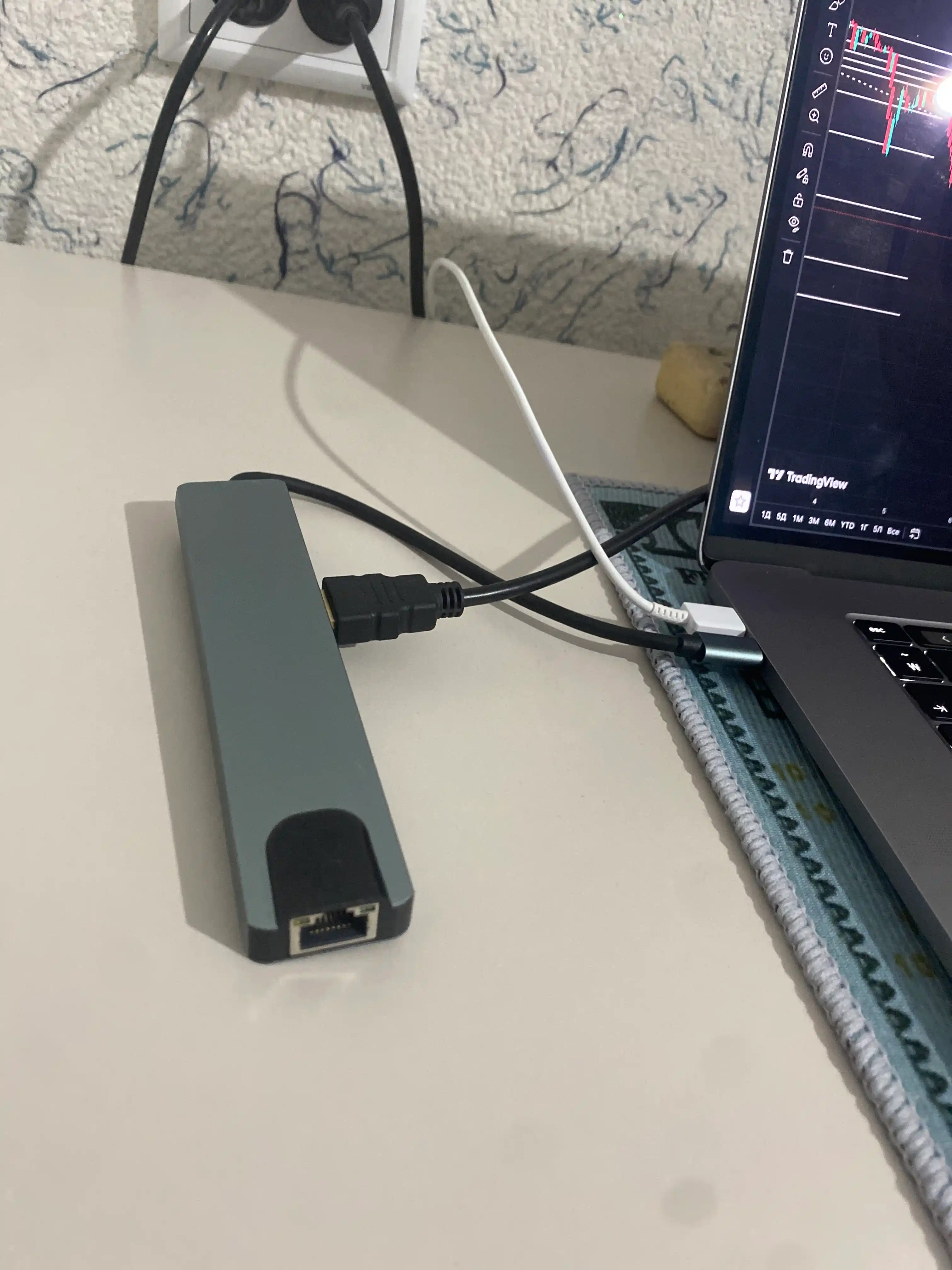 Type-C hab 8 tasi 1 da, Macbook uchun adapter, HDMI, USB, Type-C, MicroSD