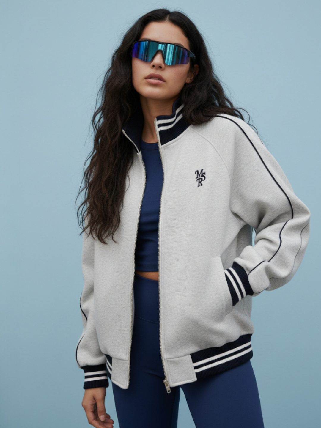 Толстовка женская на молнии, с высоким воротом - EllyFashion - 