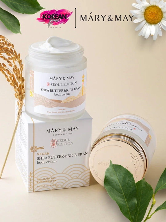 Tana uchun intensiv namlantiruvchi krem Mary&May Shea Butter & Rice Bran Body Cream, 250 ml