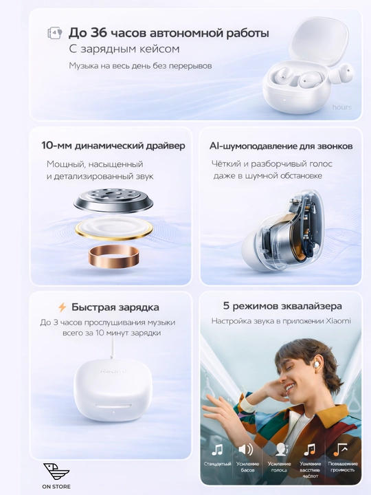 Xiaomi Redmi Buds 6 Play Bluetooth simsiz quloqchinlar