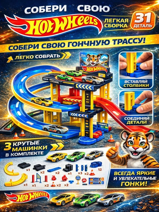 Детский игровой гараж, игрушка с машинками, игровой гараж для машинок
