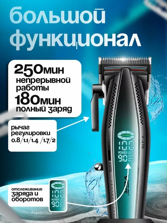 Профессиональный триммер для бороды, машинка станок для стрижки VGR