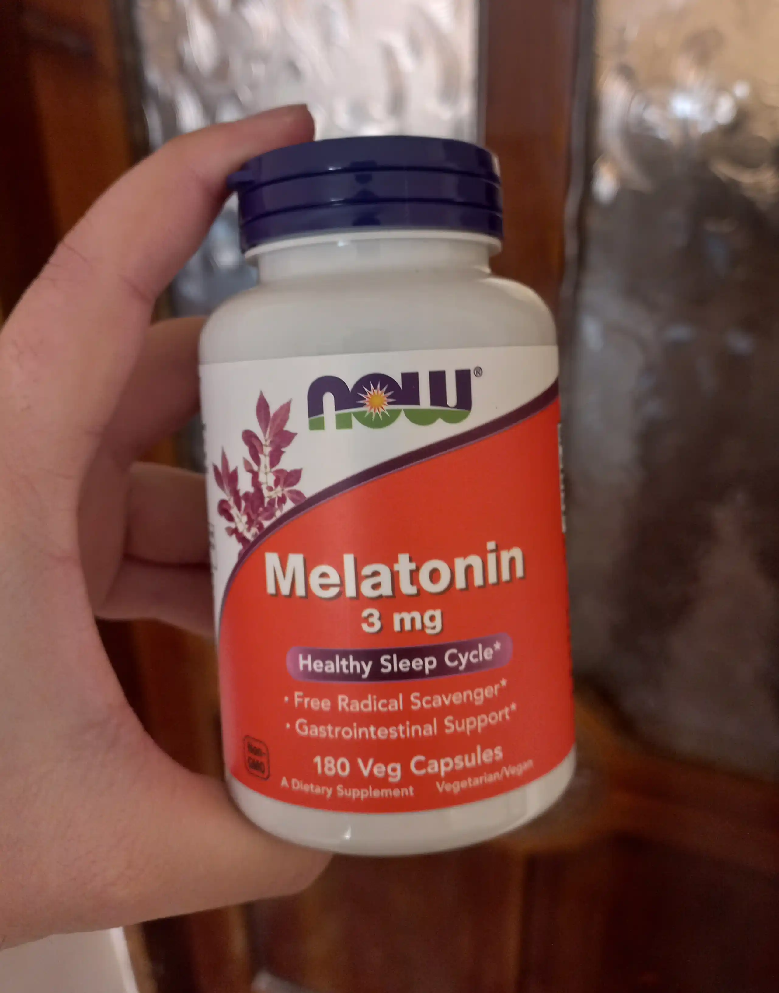 Melatonin NOW Supplements, sog'lom uyqu tsikli, 3/5 mg, 120/180 kapsula, Halol