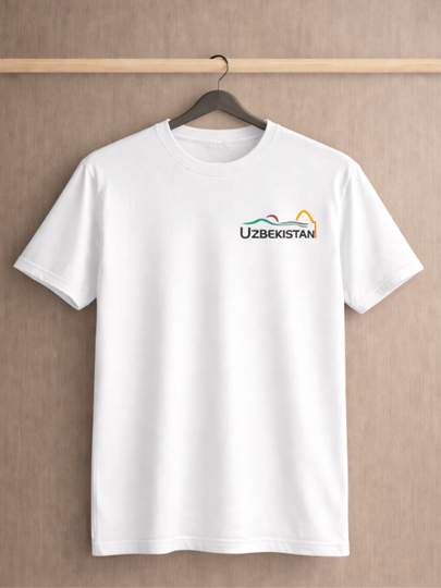 Futbolka erkaklar uchun, 100% paxta, Uzbekistan Travel logo printli - 